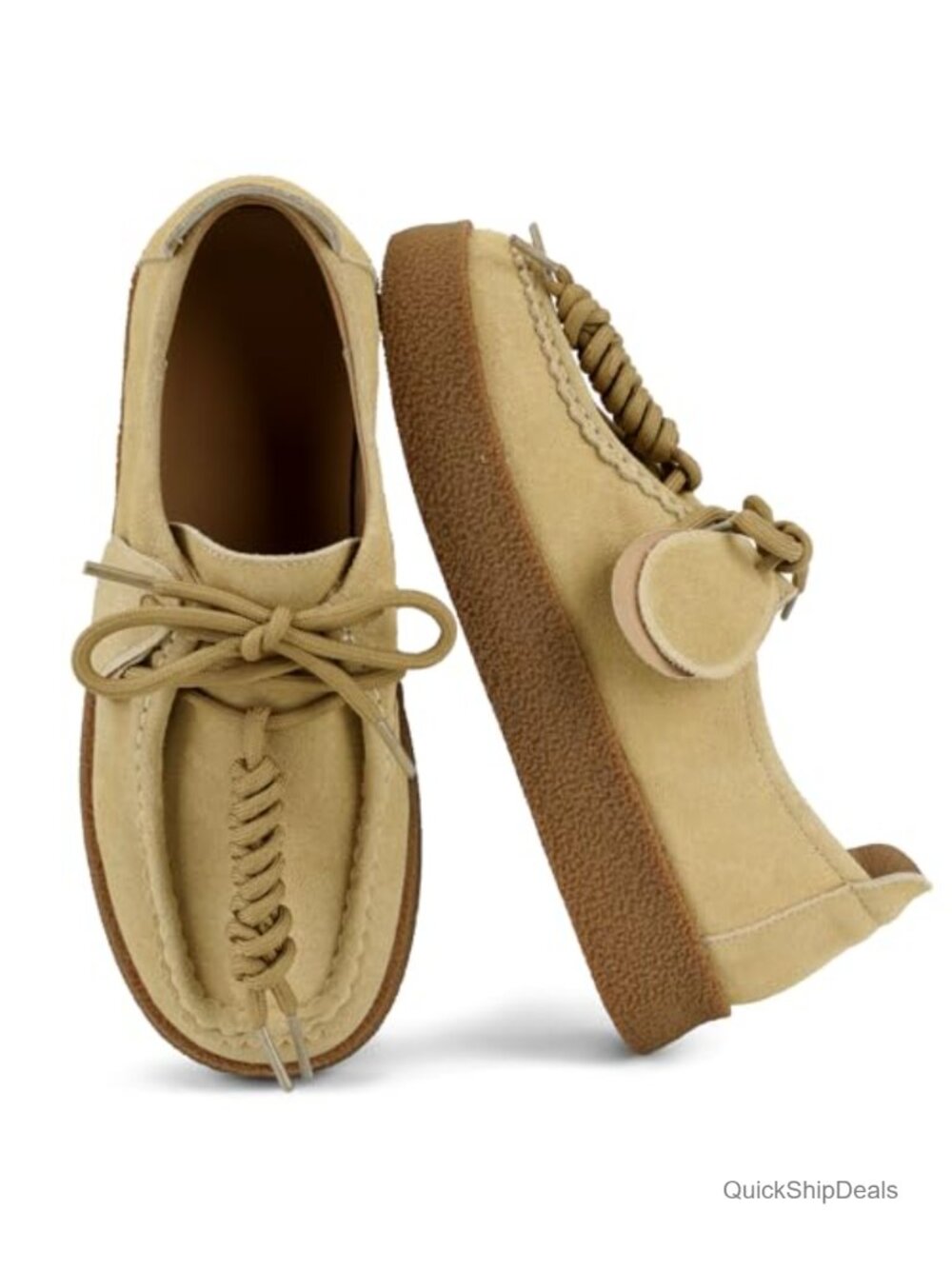 Faux Suede Women's Lace-Up Platform Loafers Office Oxfords Shoes